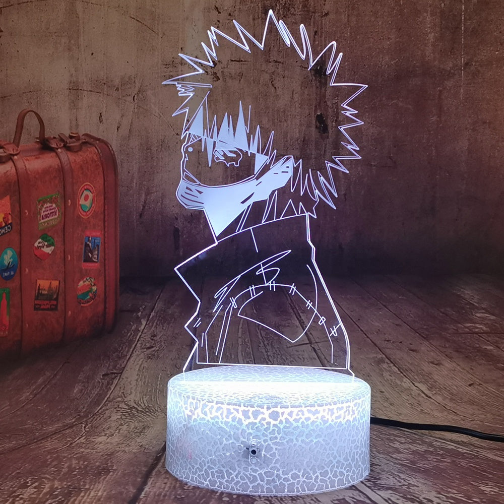 Anime mange led lamp for boy dabi my academy of heroes deku lava 3d