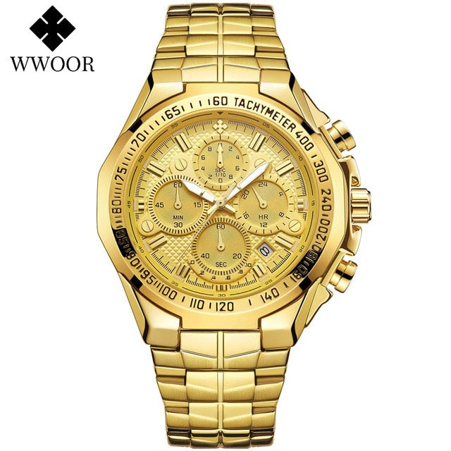 New men watches top brand luxury gold quartz