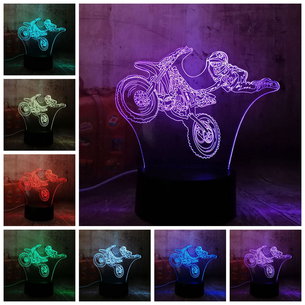 Remote control jeep car 7 color dimming gradient rgb 3d led night lamp décor