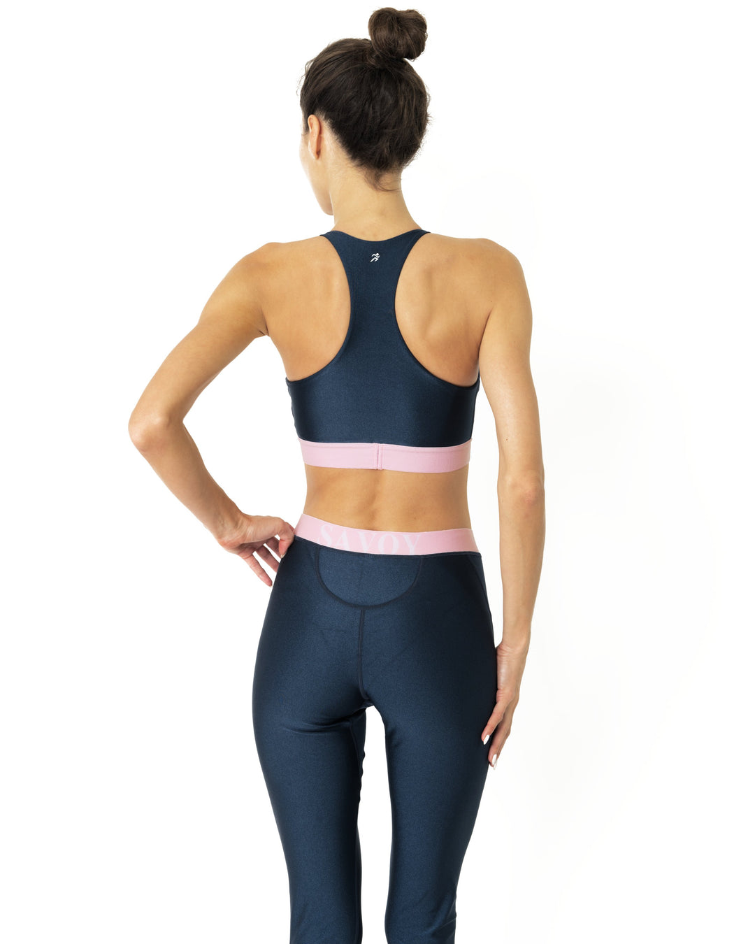 Hudson Two Piece Workout Set - Sports Crop Bra and Mid Rise Leggings