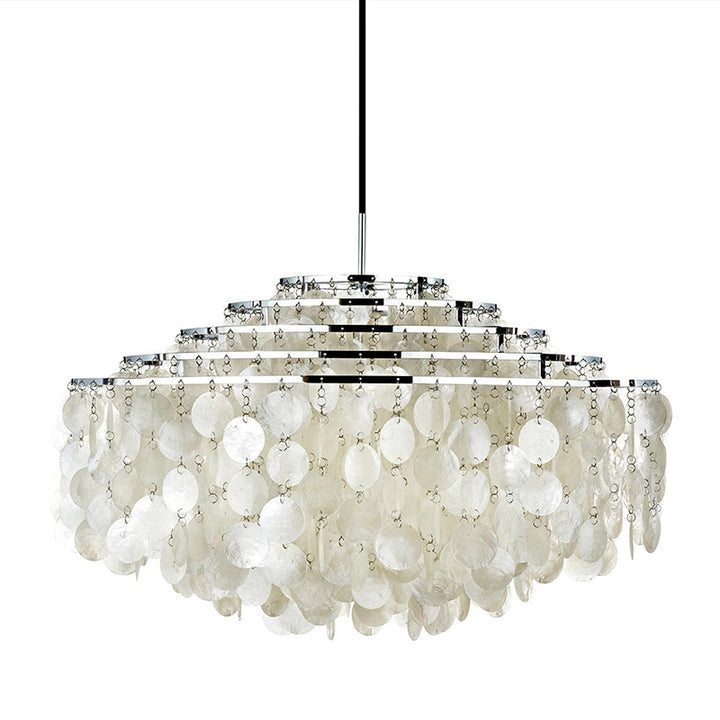 Modern Shell Chandelier Gold Chrome Metal Pendant Light for Living Room Restaurant Hotel Hall Hanglamp