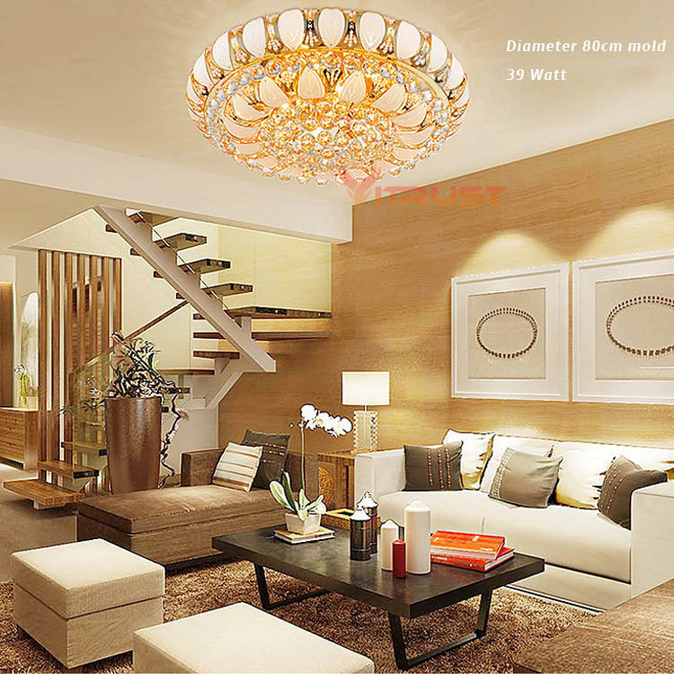 Luxury Lustre Modern Crystal Chandelier Chrome Finish LED Ceiling Lamp for Livingroom Bedroom Indoor Lamp 110-240v