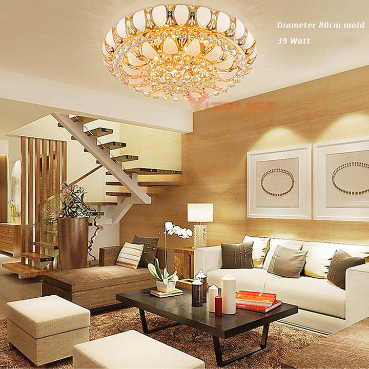 Luxury Lustre Modern Crystal Chandelier Chrome Finish LED Ceiling Lamp for Livingroom Bedroom Indoor Lamp 110-240v