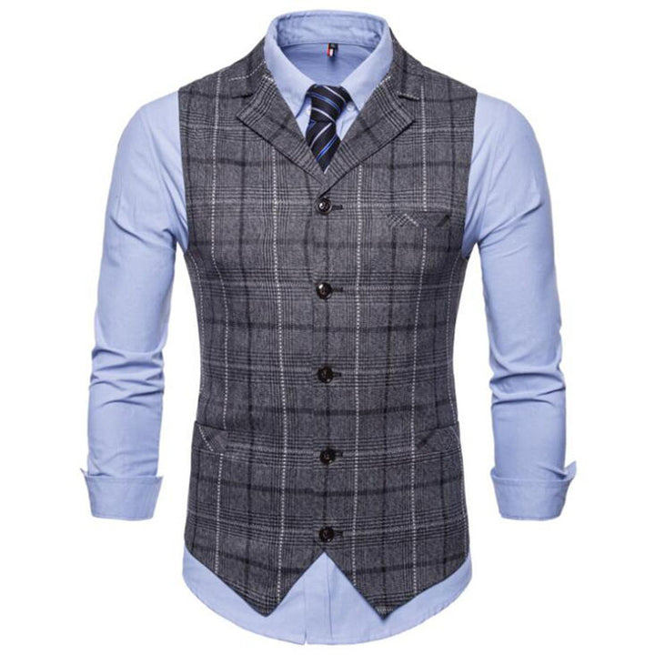 Mens Vest Casual Business Suit Vests Lattice Waistcoat Sleeveless Smart Top