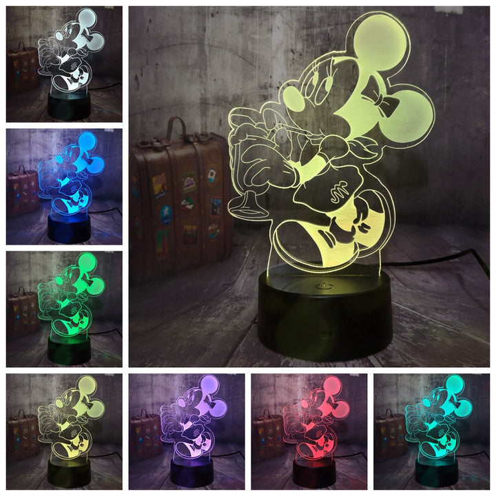 Remote control beautiful queen elsa 3d visual led lamp décor