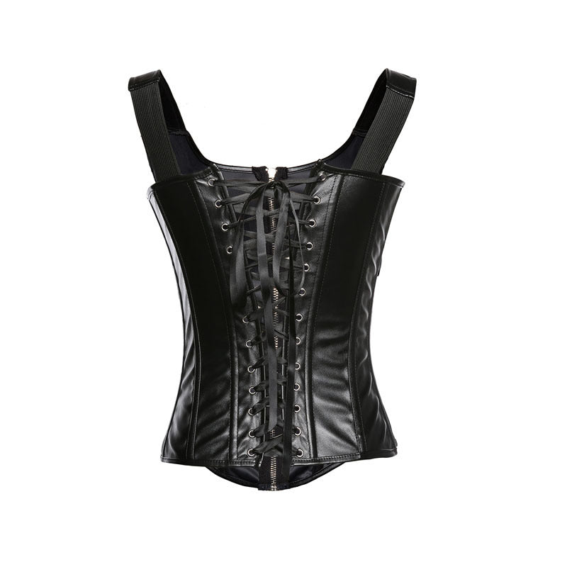 Zipper inner hook body shapers steel boned underbust corset top