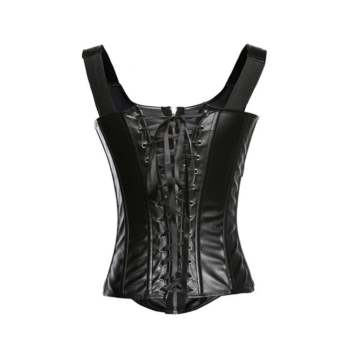 Zipper inner hook body shapers steel boned underbust corset top