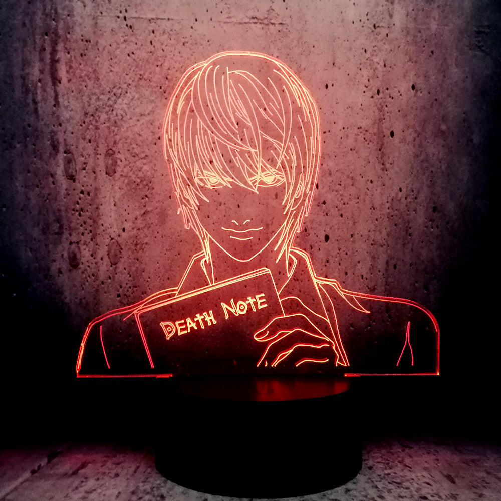 Led night light movie role yagami teenager room moon lava décor