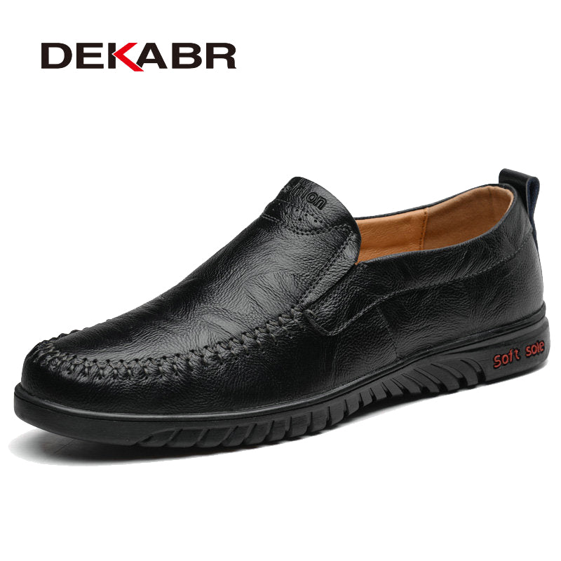 DEKABR Men Shoes Genuine Leather Comfortable Men Casual Shoes Footwear Chaussures Flats Men Slip on Lazy Shoes Zapatos Hombre