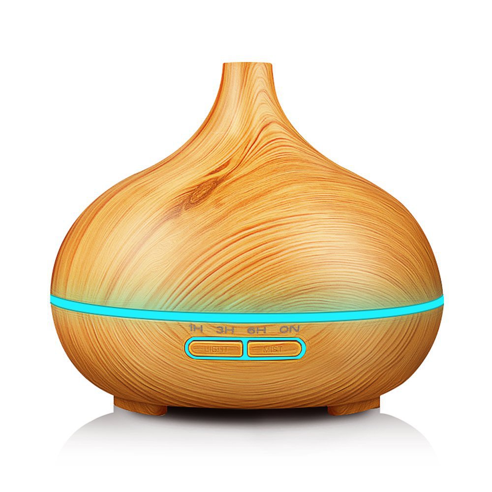 550ml essential aromatherapy oil diffuser wood grain humidifier ultrasonic with remote control