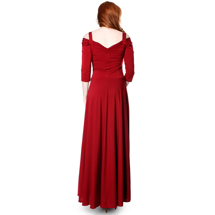 Evanese Women's Elegant Slip on Long Formal Evening Dress With 3/4 Sleeves