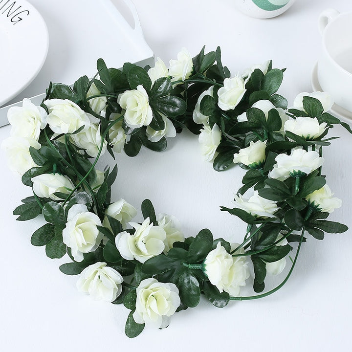 Rose artificial silk flowers garland backdrop decor garden arch plant vine