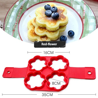 egg flip pancake ring omelette nonstick cooker pan maker mold silicon