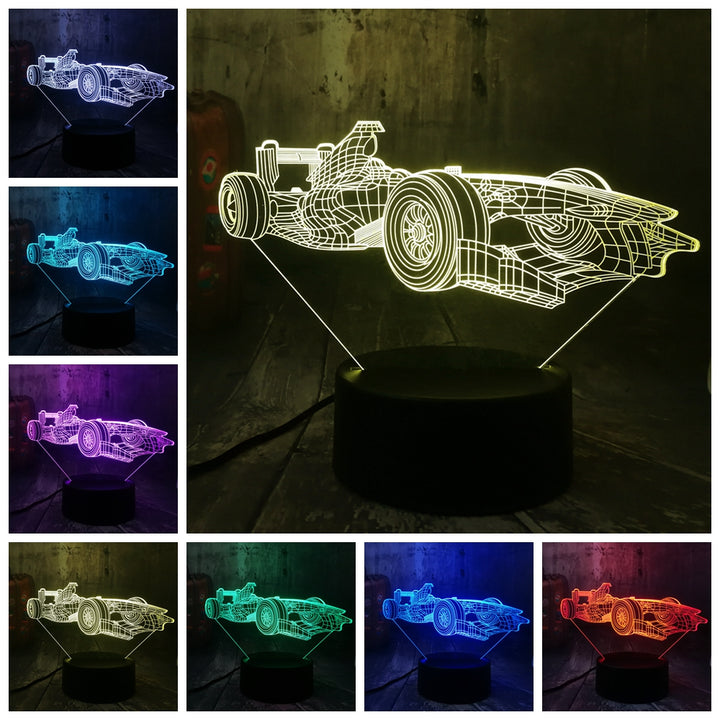 Remote control jeep car 7 color dimming gradient rgb 3d led night lamp décor