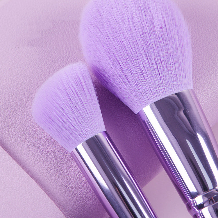 Foundation professional purple beauty makeup brushes with bag