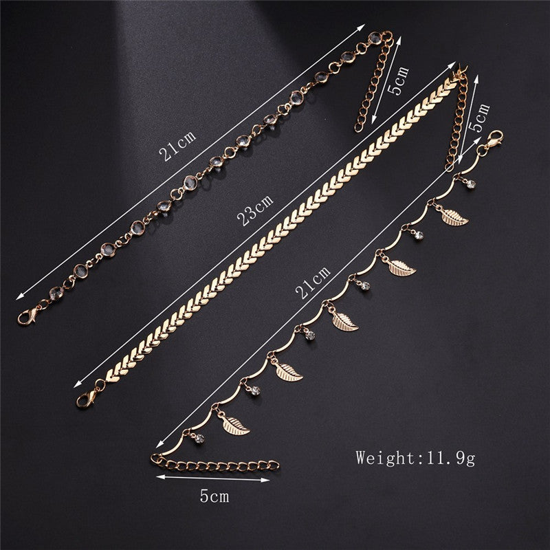 Wholesale Chain Anklet on the Leg Foot Bracelet Women Simple Slim Adjustable Wire Ankle Summer Beach Jewellery