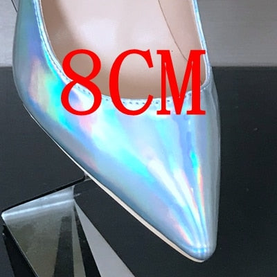 Women Patent Leather High Heel Shoes Lady Dress Pointed Toe High Heels Woman Platform Pumps Thin Heels Shoe Ladies Pump Boot