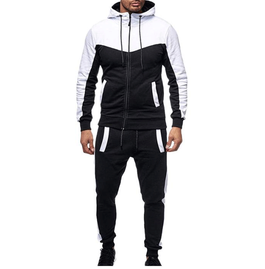 EVERLAND OEM Men S Fleece Sweat Suits Sets Bulk Vendor 2 Piece Jogging Sets Hood Reflective Customised Tracksuits