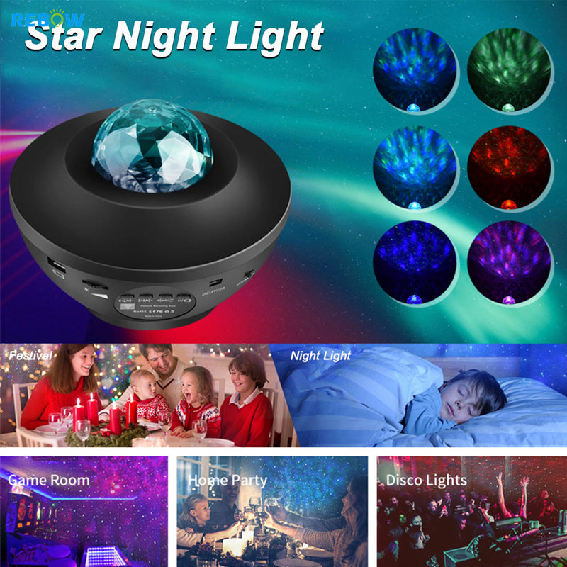 Rebow Drop Shipping Christmas Light Mini Laser Holiday Led Night Club Disco Ceiling Star Blisslights Galaxy Projector