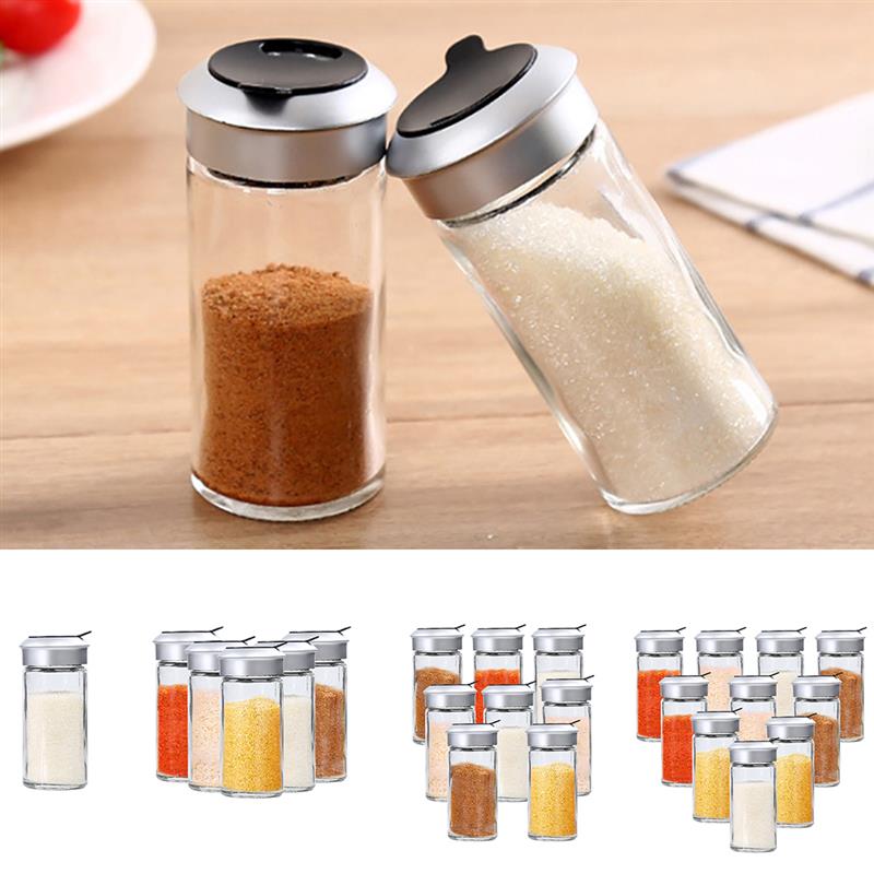 10pcs 8pcs 1pc transparent glass kitchen gadgets spice pepper shaker spice ja