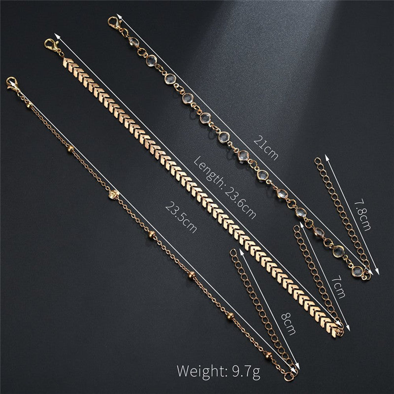 Wholesale Chain Anklet on the Leg Foot Bracelet Women Simple Slim Adjustable Wire Ankle Summer Beach Jewellery