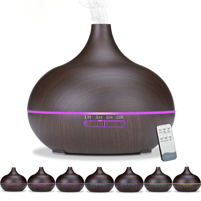 550ml essential aromatherapy oil diffuser wood grain humidifier ultrasonic with remote control