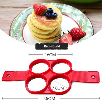 egg flip pancake ring omelette nonstick cooker pan maker mold silicon