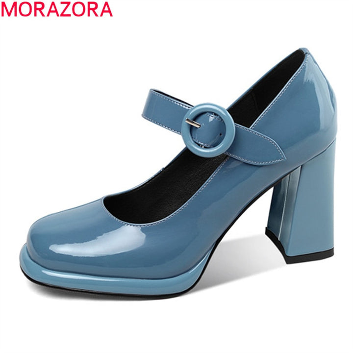 MORAZORA 2020 New Arrival Fashion Party Wedding High Quality Womens shoes Pumps Elegant High Heels Square Toe