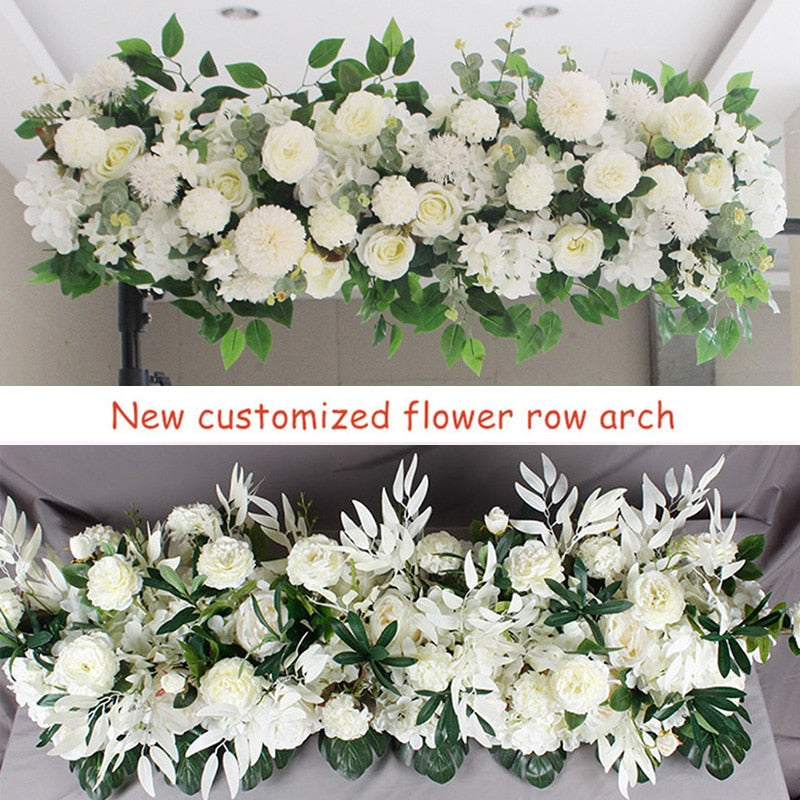 Artificial wedding flower wall backdrop arrangement silk rose peony arc decor