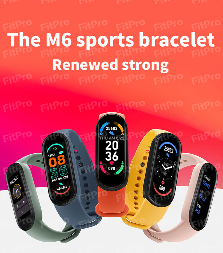 Valdus 2022 M6 Smartband Waterproof Wristband Sport Fitness Tracker Band Reloj Inteligente Wearable Devices Fashion Smart Watch