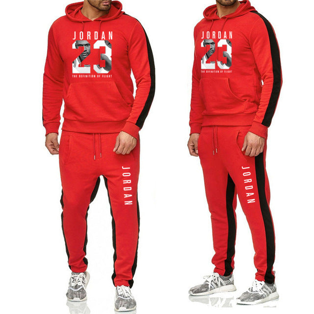 Wholesale New Men's Plus Size Fall and Winter Sweater Suit High Quality Running Fitness Sports Leisure Hooded Sweatsuit for Men