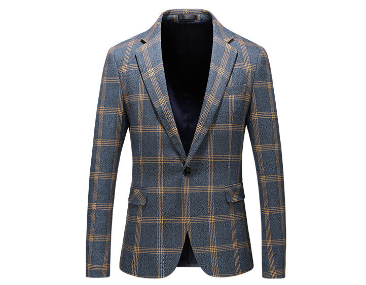 Factory Custom Wholesale New Recreational Business Chequered Men's Formal Suit Set