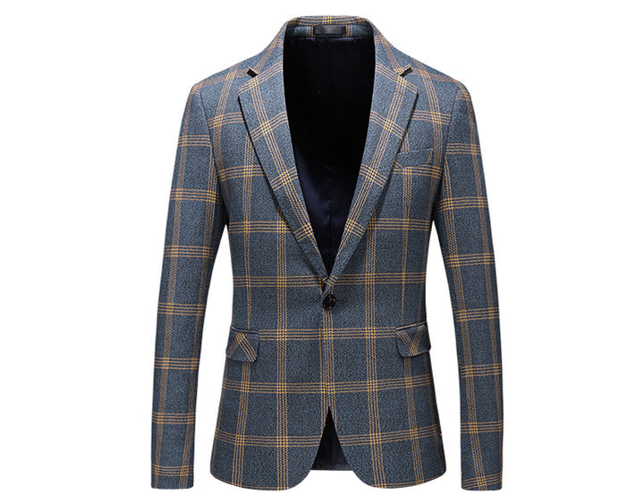 Factory Custom Wholesale New Recreational Business Chequered Men's Formal Suit Set