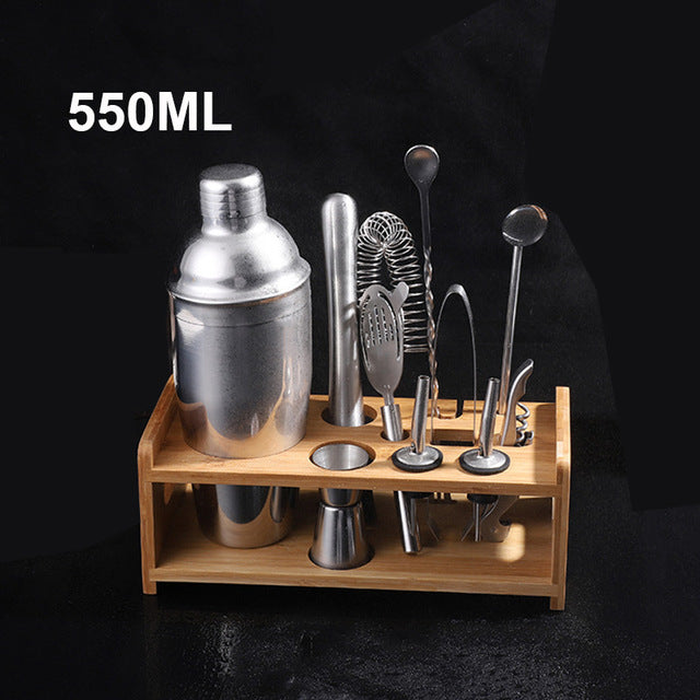 Cocktail shaker 550ml 750ml stainless steel wine martini boston mixer for bar