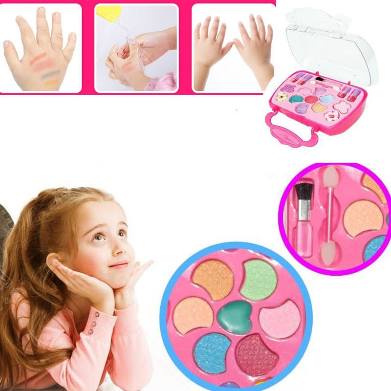 Girls pretend play toy cosmetic bag beauty hair salon makeup tools kit