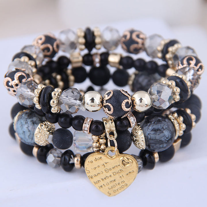 4 pcc resin beads crystal stone bracelets for women