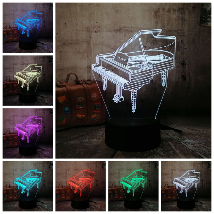 Remote control jeep car 7 color dimming gradient rgb 3d led night lamp décor