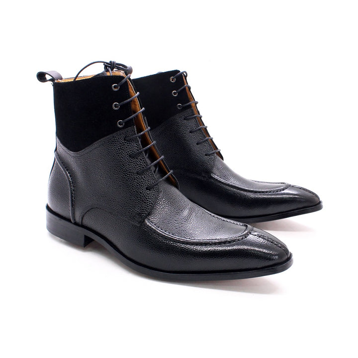 2021 Latest Italian Long Boots  Wholesale Cow Leather Mixed Nubuck  Boots  Men's Dress Oxford Shoes  for Party