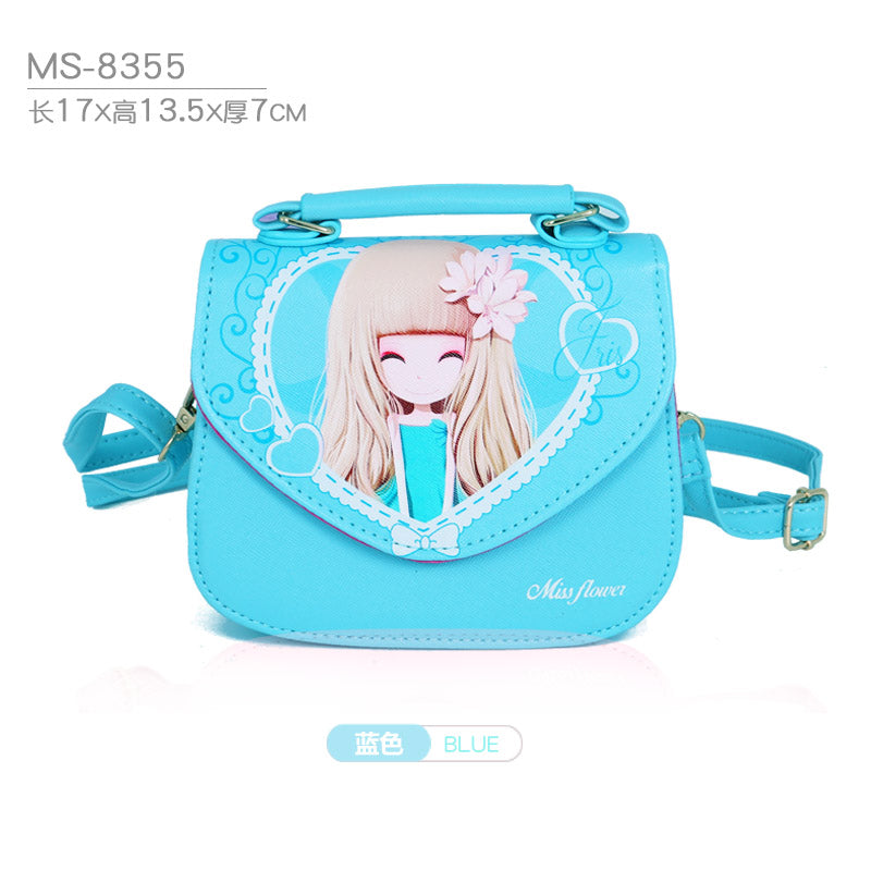 KAMIDA Fashion Cartoon Kids Handbags Purse Little Girls Leather Crossbody Hand Bags PU Mini Shoulder Bag for Children Gift