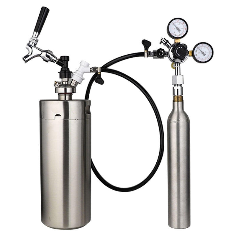 Home brew beer gas line assembly 5 16 pvc carbonation hose w21 8 co2 regulator with convert adapter