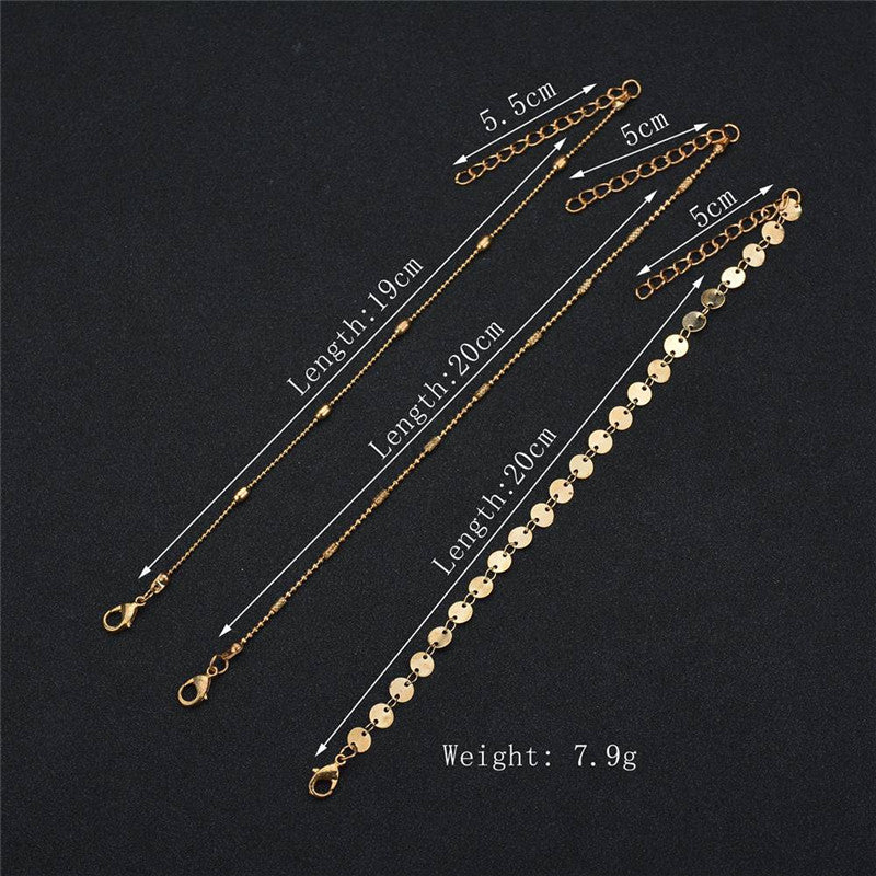 Wholesale Chain Anklet on the Leg Foot Bracelet Women Simple Slim Adjustable Wire Ankle Summer Beach Jewellery