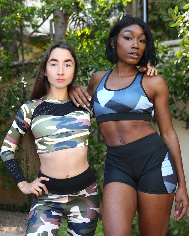 Virginia Camouflage Set - Leggings & Sports Bra - Brown/Green