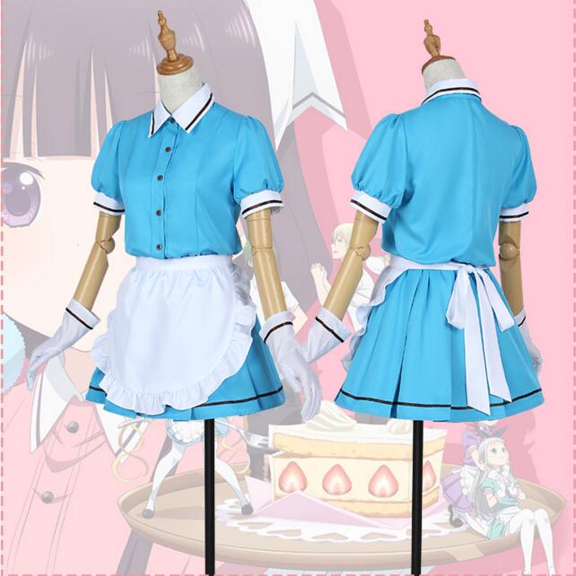 Anime Blend S Cosplay Costume Hinata Kaho/Hideri Kanzaki/Maika Sakuranomiya/Amano Miu/Mafuyu Hoshikawa Maid Apron Dress Uniform