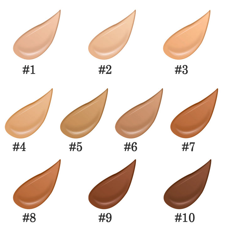 10 colors makeup liquid foundation full coverage beauty cosmetics