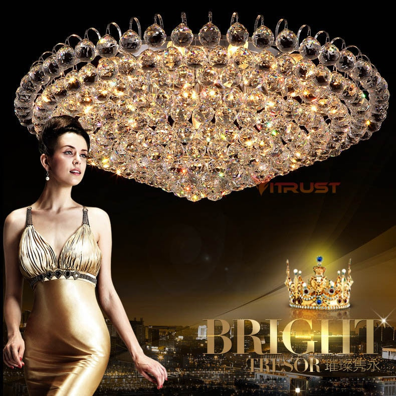 K9 Crystal LED Ceiling Light Fixture for Home Indoor Lighting Lustre De Cristal