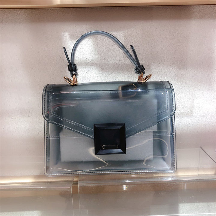 Jelly transparent pvc chain matte handbag square purse for women