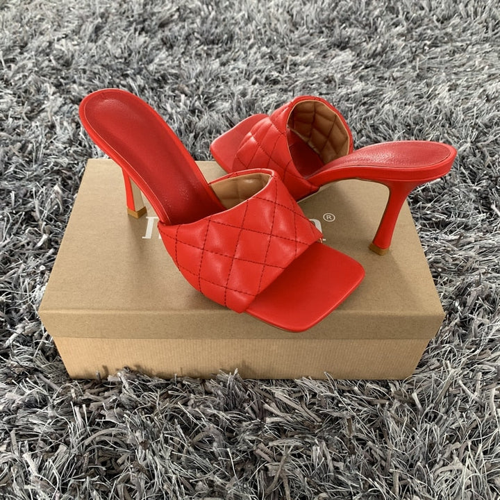 Women thin high heels sandals square toe Apparel & Accessories > Shoes