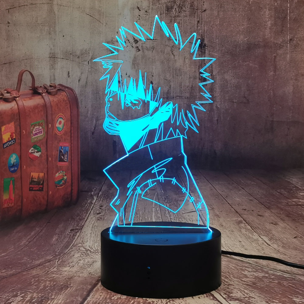 Anime mange led lamp for boy dabi my academy of heroes deku lava 3d