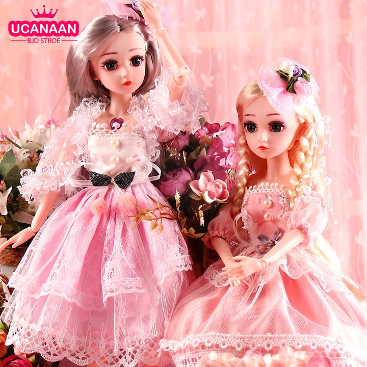 UCanaan BJD Doll 1/4 SD Dolls 18inch 18 Ball Jointed Dolls With Clothes Outfit Shoes Wig Hair Makeup Best Gift for Girls