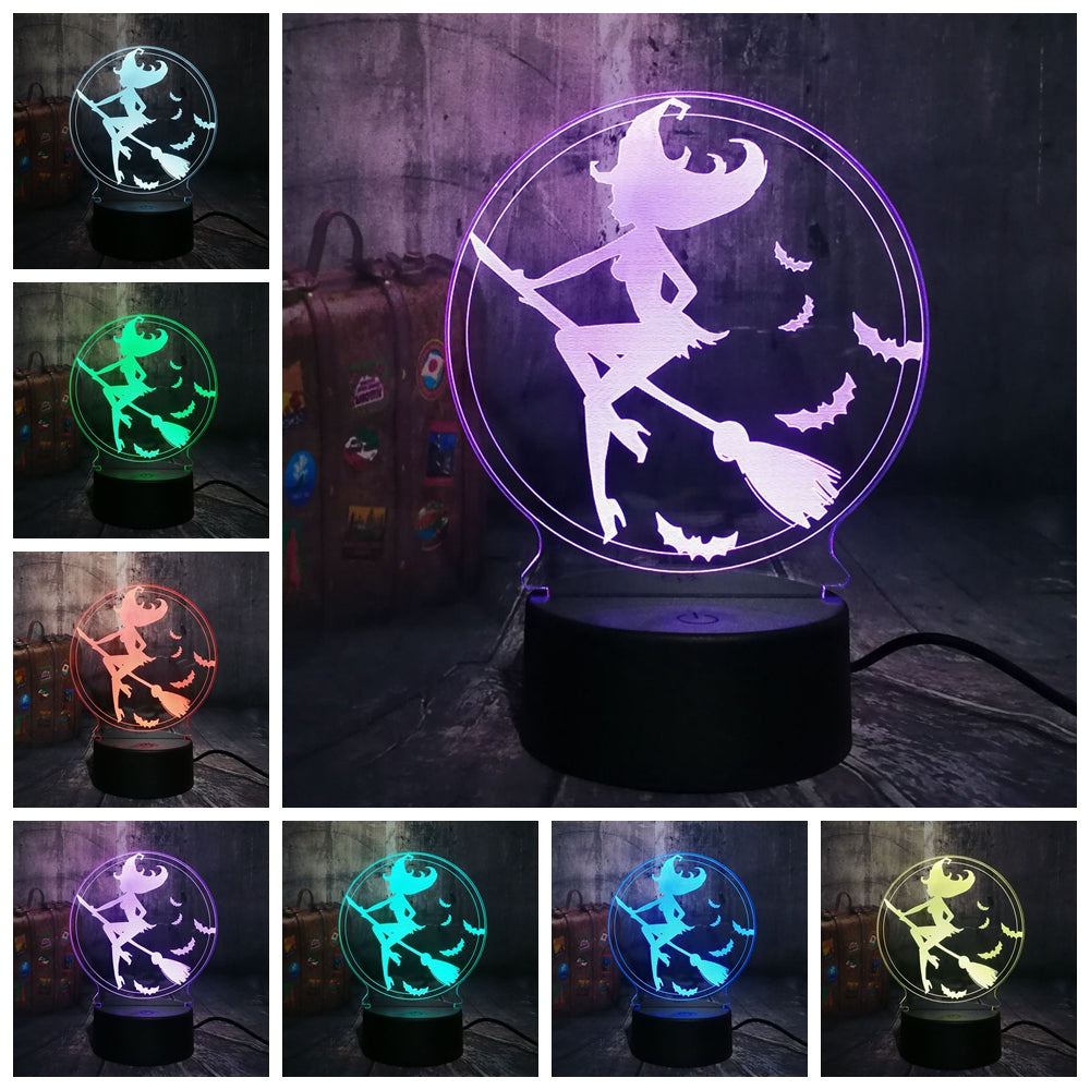 Remote control beautiful queen elsa 3d visual led lamp décor